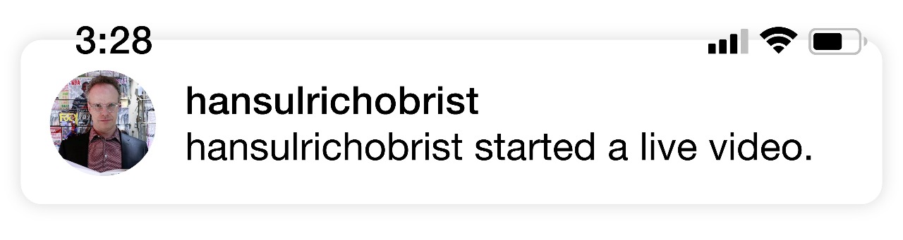 hansulrichobrist started a live video
