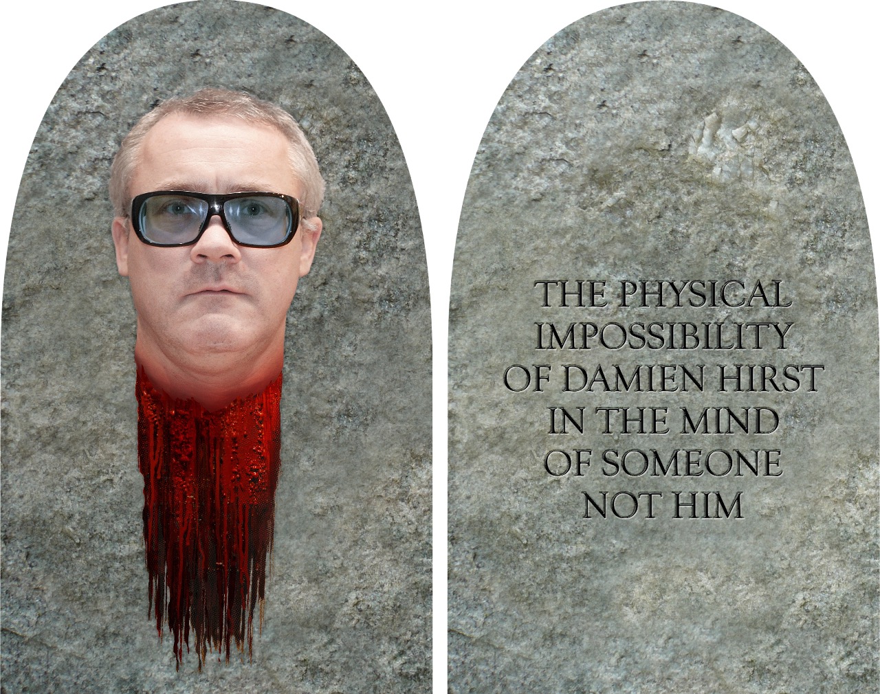The physical impossibility of Damien Hirst in the mind of someone, not his
