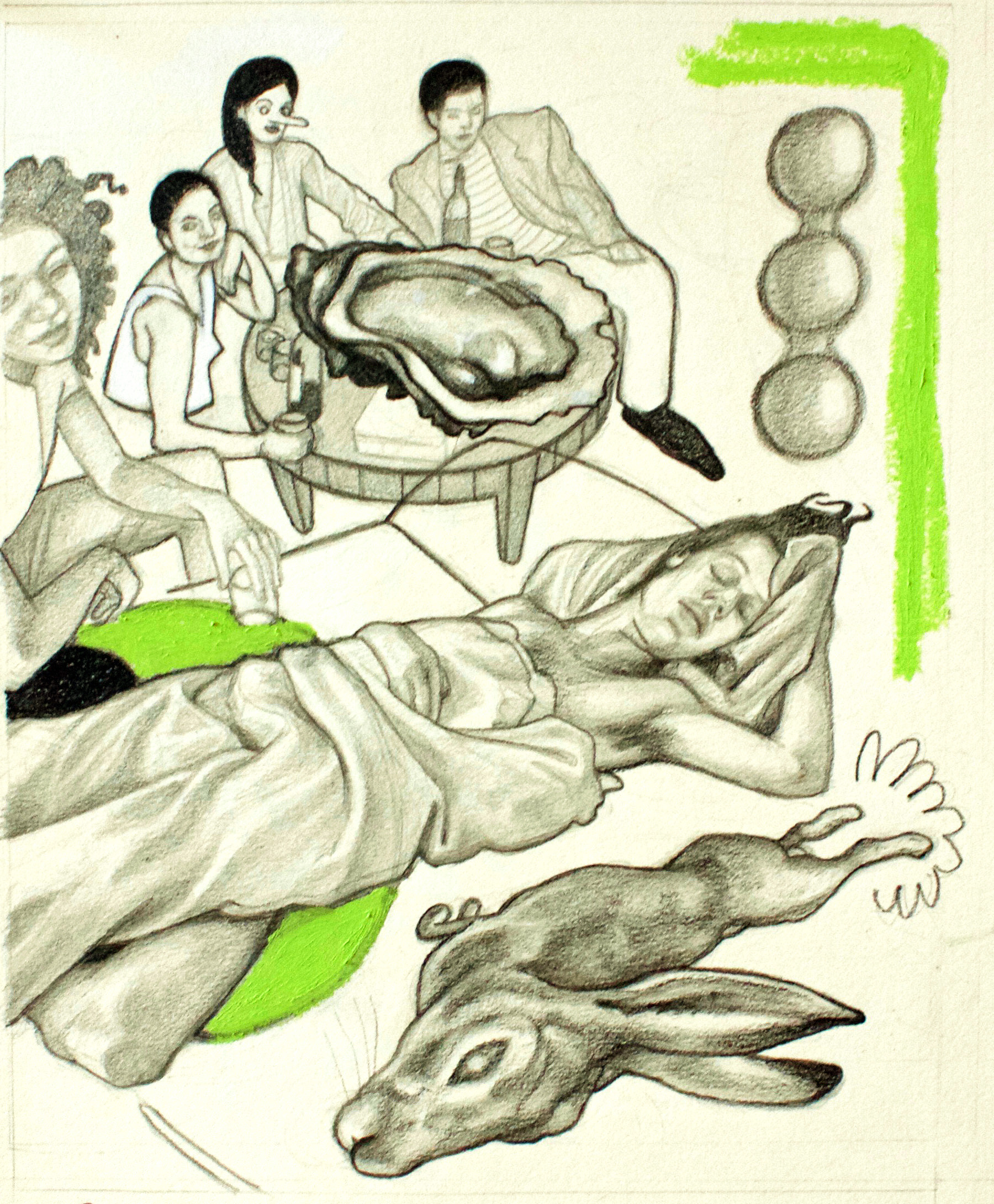 Oysters + Rabbits (Drawing)