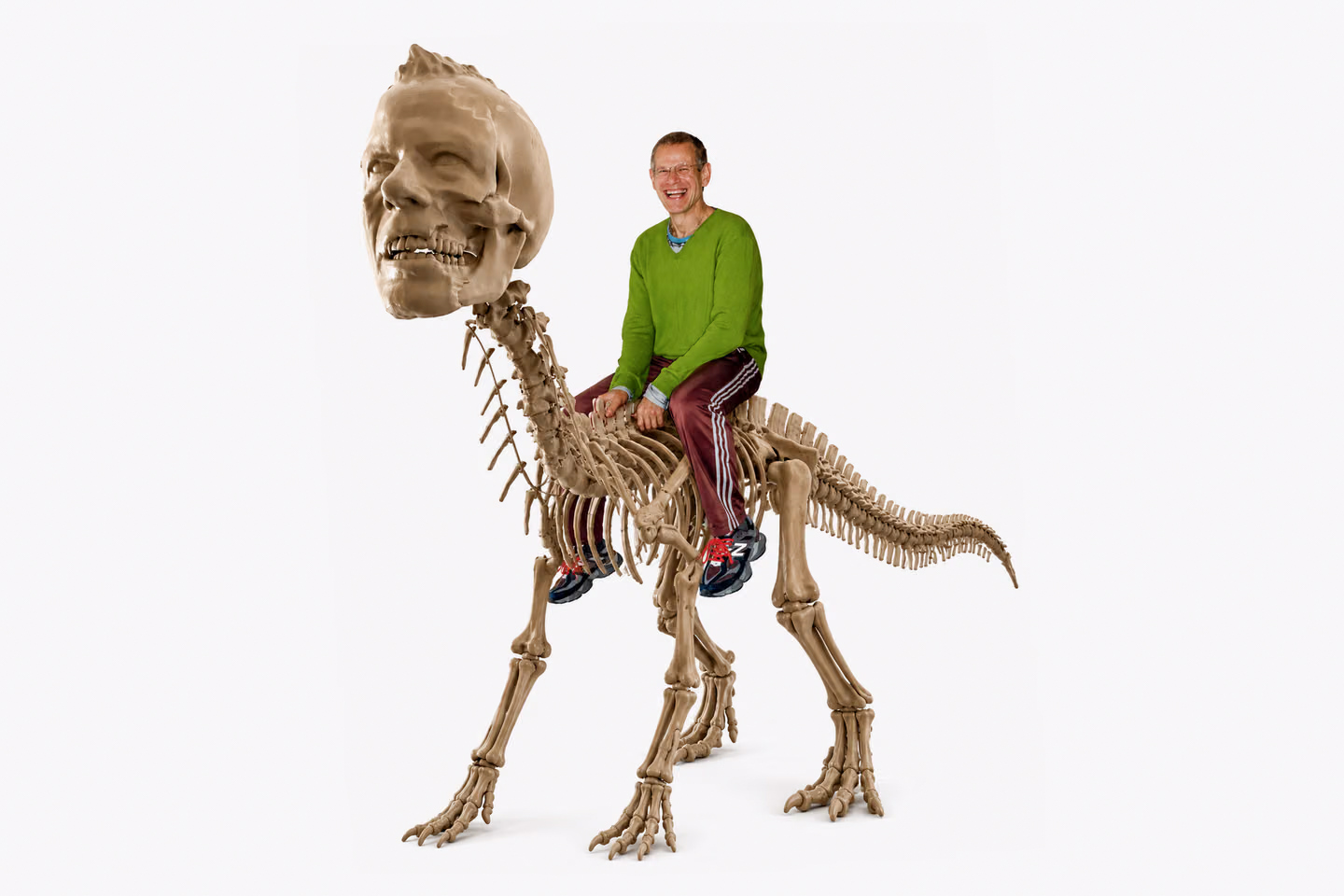 Kenny riding dinosaur